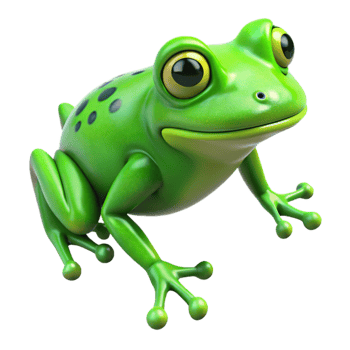 impressive artistic Bright Green Frog Leaping in Ecosystem original png