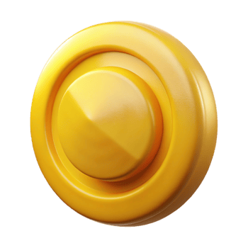 serene minimalist Bright Yellow Button Back View Transparent Background exclusive png