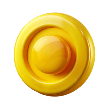 dramatic traditional Bright Yellow Button Back View Transparent Background exclusive png