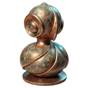 stunning modern Bronze Sculpture Patina Finish Cutout high resolution png