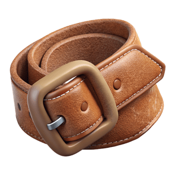 elegant artistic Brown Suede Belt Buckle Detail Transparent Element detailed png