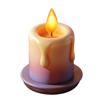 impressive artistic Burning Candle with Soft Light Cutout original png
