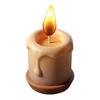 impressive minimalist Burning Candle with Soft Light Cutout high quality png