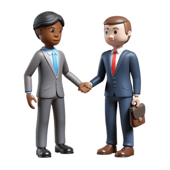 elegant contemporary Businessman Shaking Hands Silhouette detailed png