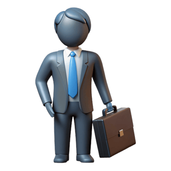 impressive classic Businessman Silhouette with Briefcase Cutout exclusive png