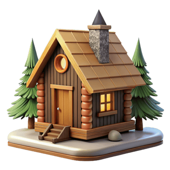 vibrant vintage Cabin in the Woods Element exclusive png