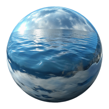 elegant contemporary Calm Water Surface Reflection of Sky Transparent Background detailed png