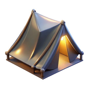 vibrant modern Camping Tent Illuminated at Night original png