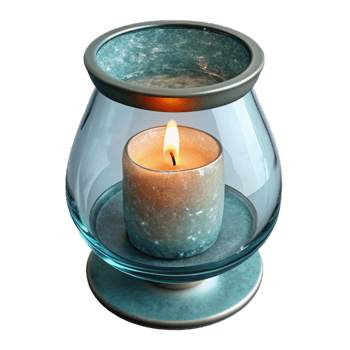elegant rustic Candle Holder Glass Material Transparent Background exclusive png