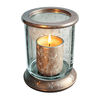 dramatic rustic Candle Holder Glass Material Transparent Background genuine png