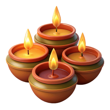 beautiful contemporary Candles Lit Diwali Celebration Transparent Background genuine png