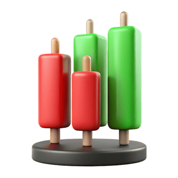 beautiful traditional Candlestick Chart with Red and Green Candles original png