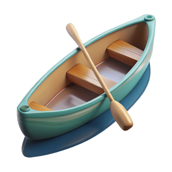 magnificent vintage Canoe on Calm Lake Transparent Background exclusive png
