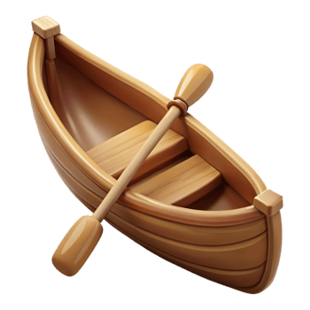 magnificent rustic Canoe Wooden Traditional Design Element authentic png
