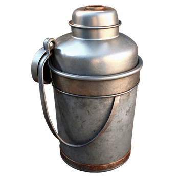 magnificent traditional Canteen Metal with Cup Attached detailed png