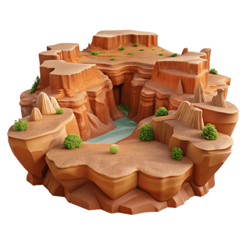 impressive modern Canyon Landscape Panorama detailed png