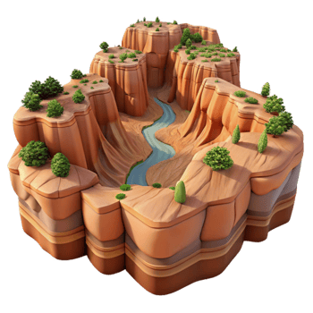 extraordinary minimalist Canyon Landscape Wide View professional png