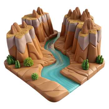 wonderful classic Canyon Landscape with River png