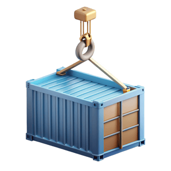elegant contemporary Cargo Crane Lifting Container Transparent Background high quality png