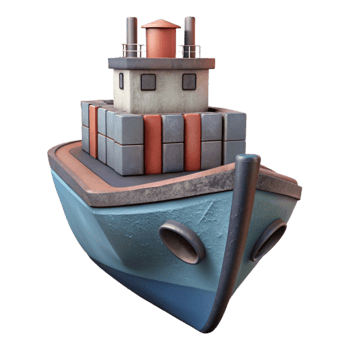 wonderful minimalist Cargo Ship Front View Cutout premium png