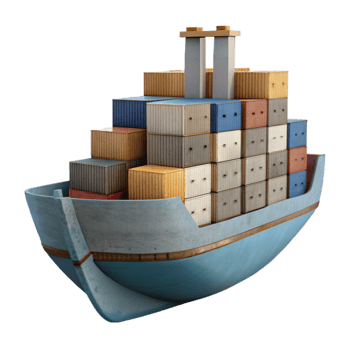 elegant modern Cargo Ship Front View Cutout exclusive png