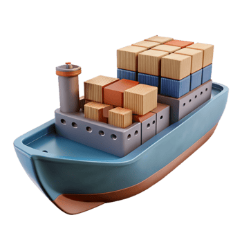 wonderful traditional Cargo Ship Side View with Realistic Lighting premium png