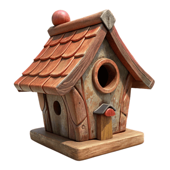 extraordinary classic Carved Wooden Birdhouse Rustic Style png
