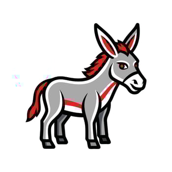 Vivid Bold Outline Donkey Illustration vector