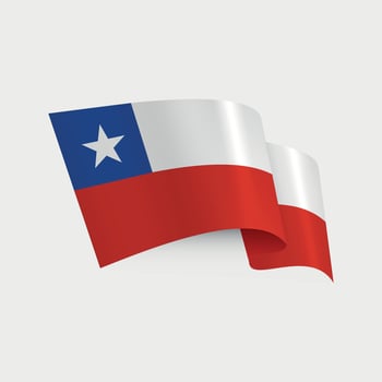 wavy national flag of Chile isolated on white background vector