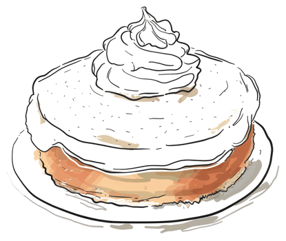 A Delicious Cake Decorated With White Cream And Served png