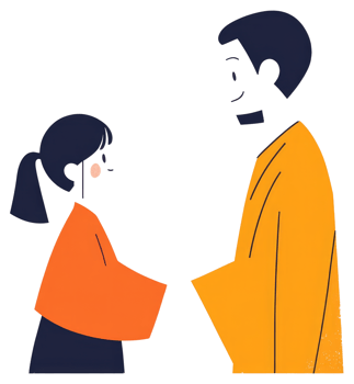 Illustration of a person and child shaking hands together png