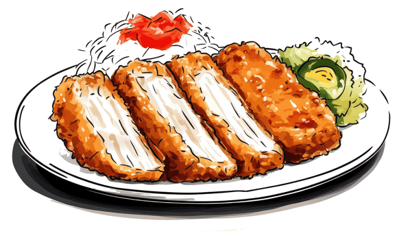 A Delicious Plate Displaying Breaded Fried Meat Served Alongside Vegetables png