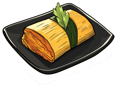 Delicious prepared food presented on a black rectangular plate png