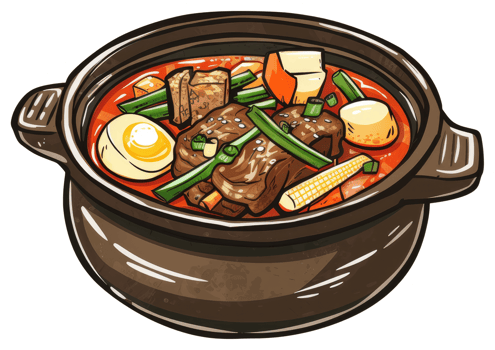 A Delicious Bowl Of Braised Meat And Vegetable Stew png