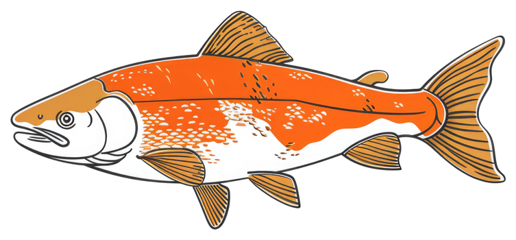 A brightly colored fish illustration with detailed scales png