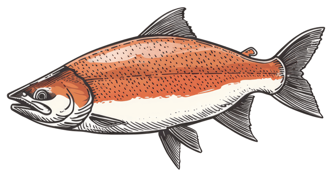 An artistic illustration showcasing a vibrant fish swimming underwater with fins png