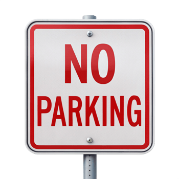 traffic sign for no parking on the poll is isolated on transparent background png