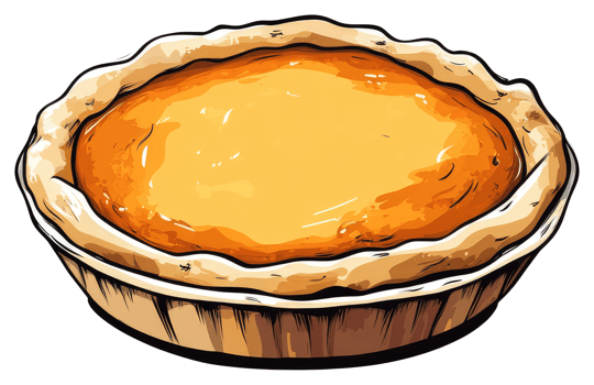 A delectable illustration featuring a delicious homemade golden pie dessert png