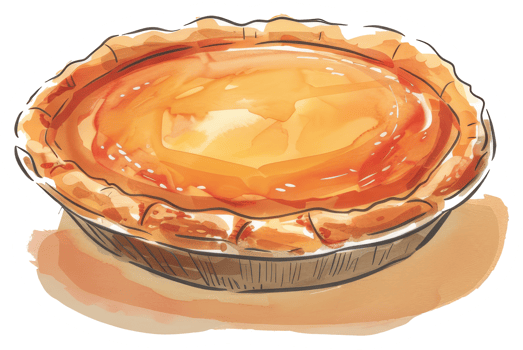 A delicious looking baked pie with a golden crust png