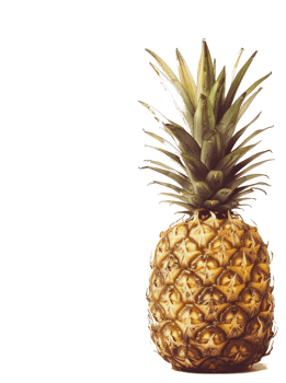 A Fresh Golden Pineapple Stands Isolated Against A White Background png