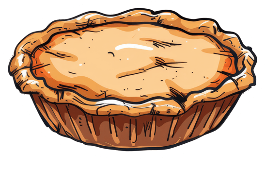 Delicious baked pie with a golden crust and filling png