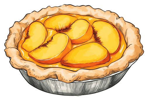 A Delicious And Fresh Baked Peach Pie With Golden Crust png