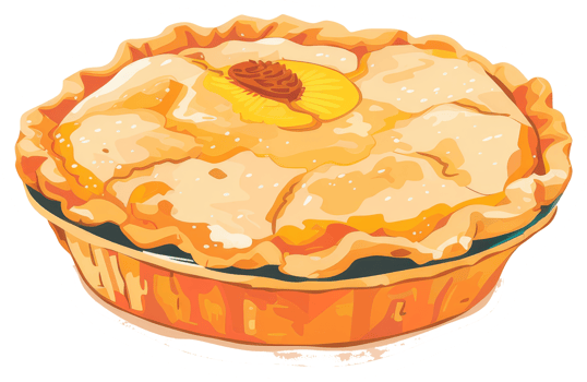 An appetizing illustration of a delicious looking peach pie png