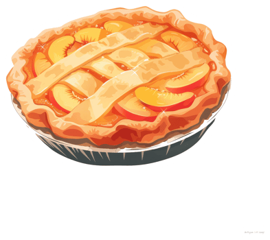 A delicious freshly baked peach pie with a lattice crust design png