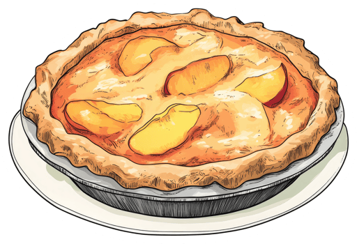 A Delicious Baked Peach Pie On A White Serving Plate png