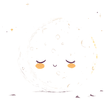 A cartoon illustration depicts a smiling moon with stars png