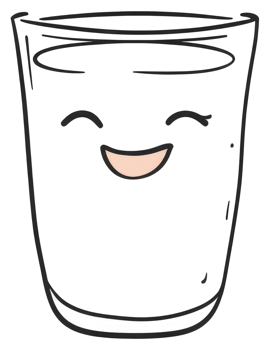 A smiling glass of liquid with a happy facial illustration png