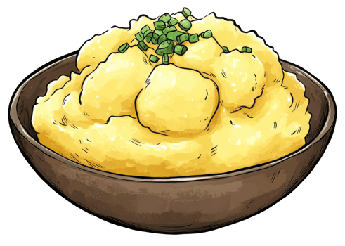 Delicious Mashed Potatoes Garnished With Fresh Green Herbs png