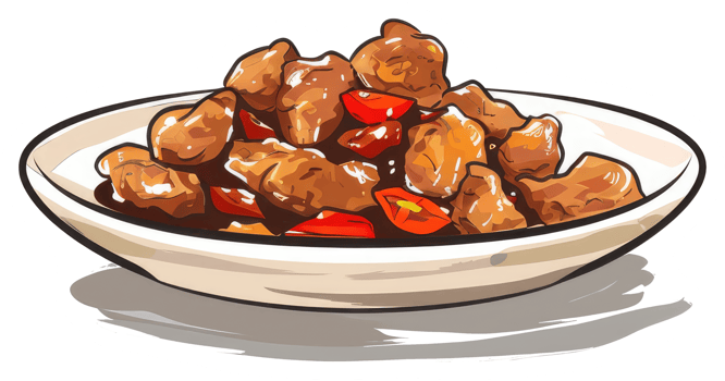 A Delicious Serving Of Fried Food With Some Peppers In It png