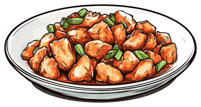 Appetizing illustration of a delicious plate of food ready to eat png